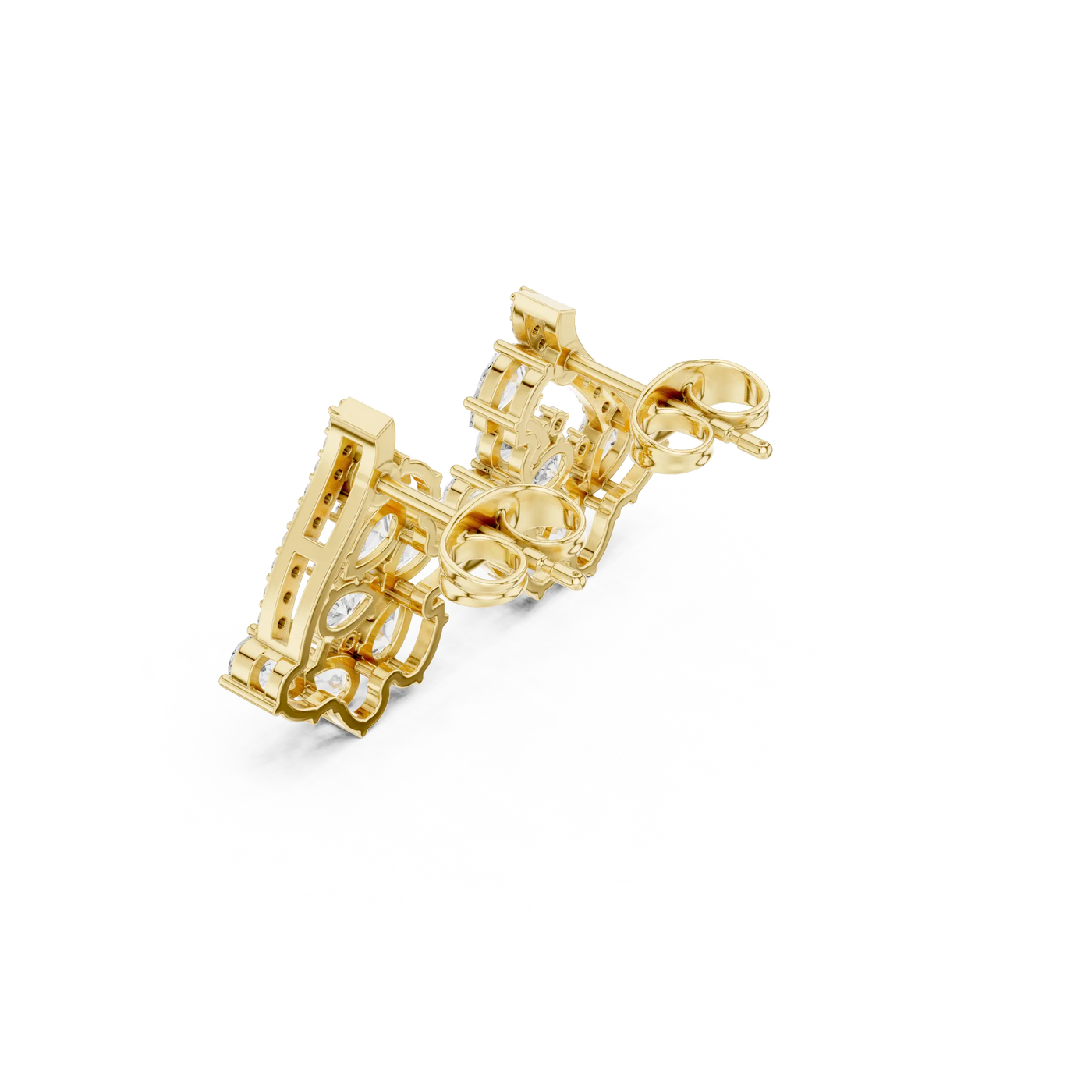 Three-quarter-view: Round Diamond Ring with Prong Setting in 14k Yellow Gold - Lab Grown - Driona Jewels