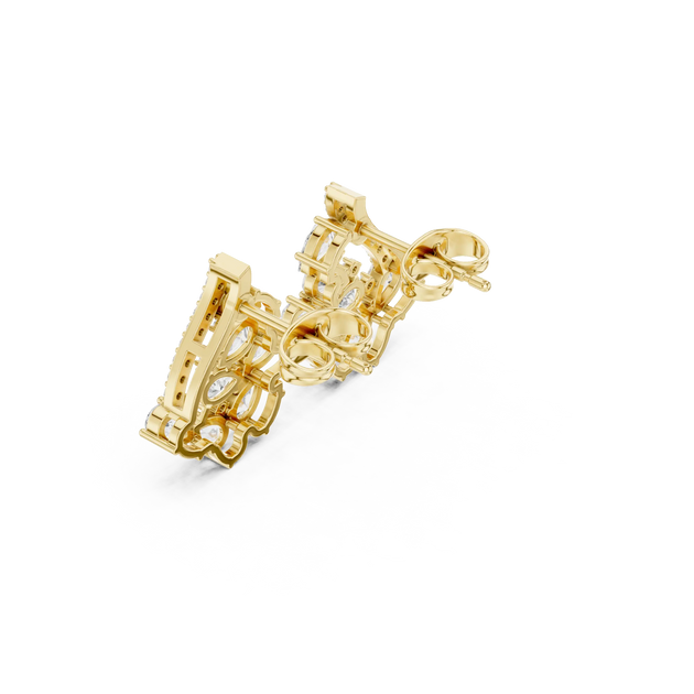 Three-quarter-view: Round Diamond Ring with Prong Setting in 14k Yellow Gold - Lab Grown - Driona Jewels