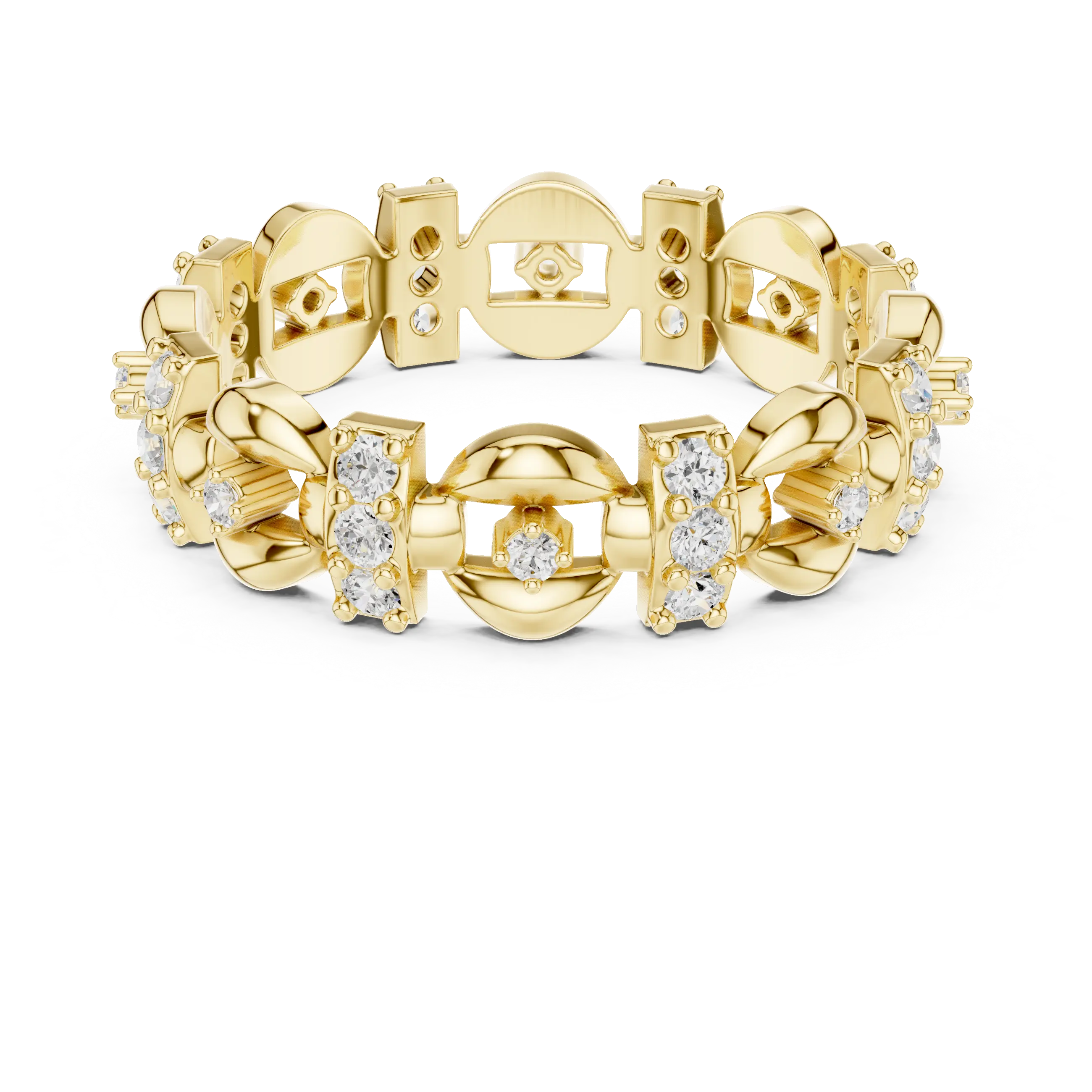 Top View: Round Diamond Ring with Prong Setting in 14k Yellow Gold - Lab Grown - Driona Jewels