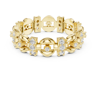 Top View: Round Diamond Ring with Prong Setting in 14k Yellow Gold - Lab Grown - Driona Jewels