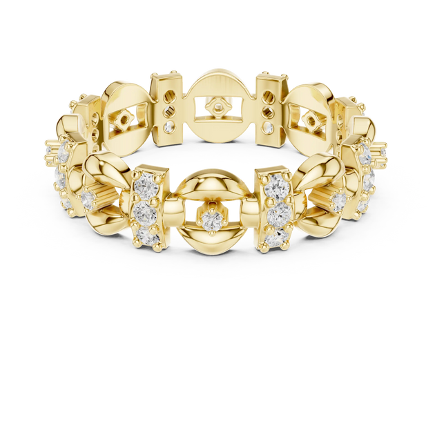 Top View: Round Diamond Ring with Prong Setting in 14k Yellow Gold - Lab Grown - Driona Jewels