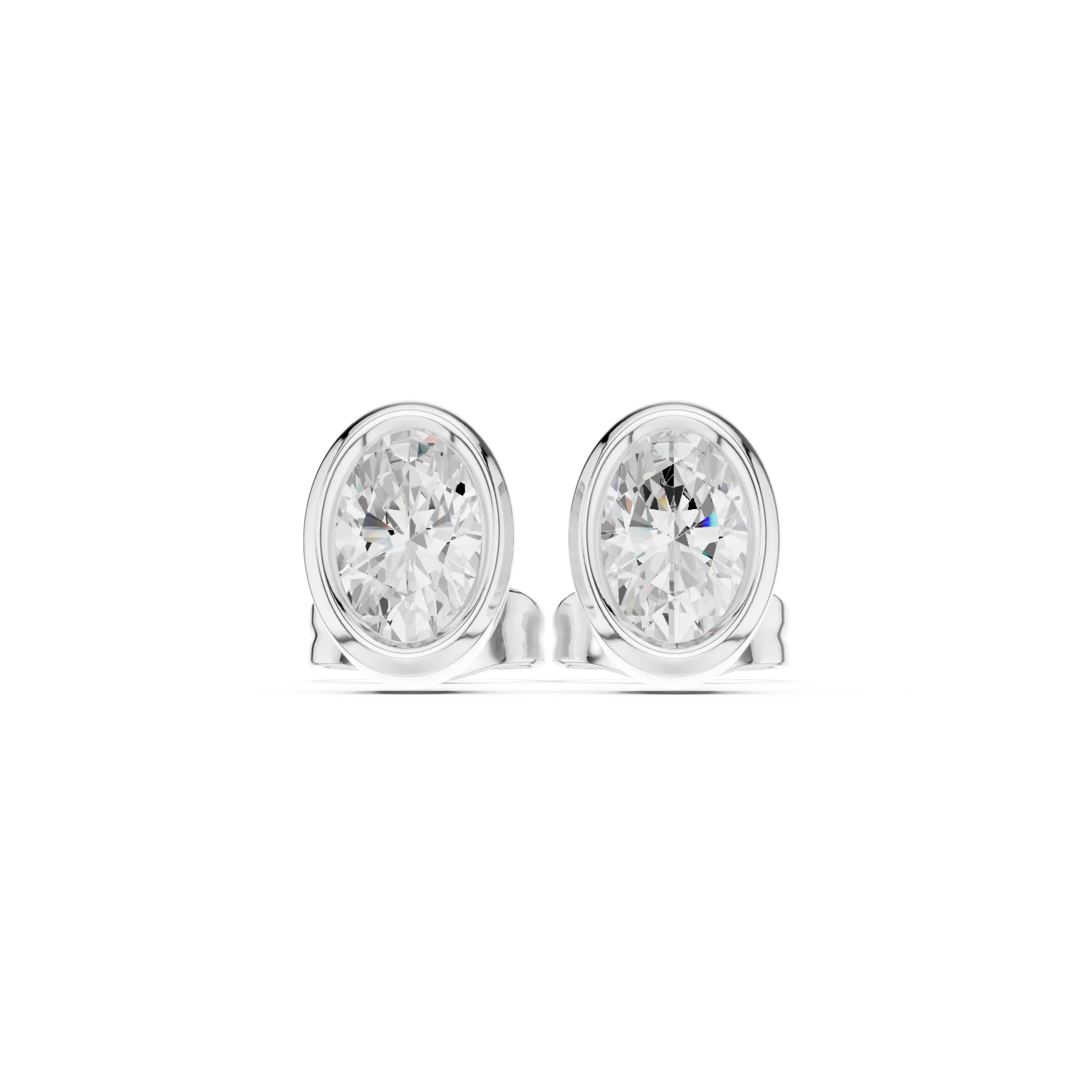 Pair-shot: Round Diamond Ring with Solitaire Setting in 14k White Gold - Lab Grown - Driona Jewels