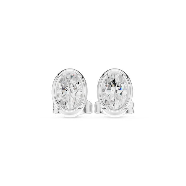 Pair-shot: Round Diamond Ring with Solitaire Setting in 14k White Gold - Lab Grown - Driona Jewels