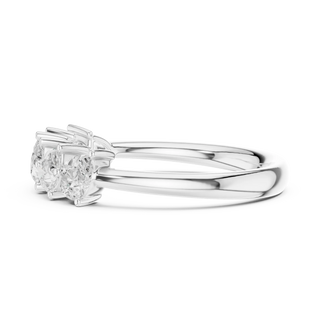 Side-Profile: Round Diamond Ring with Solitaire Setting in 14k White Gold - Lab Grown - Driona Jewels