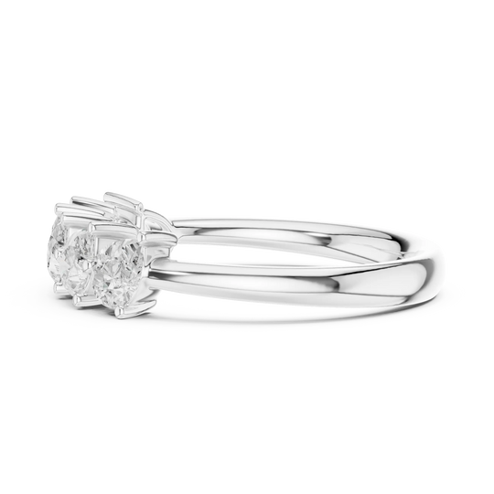 Side-Profile: Round Diamond Ring with Solitaire Setting in 14k White Gold - Lab Grown - Driona Jewels