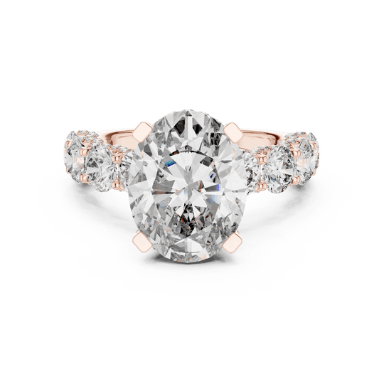 18K Rose Gold Diamond Engagement Ring featuring Floral Cluster style with Luxury finish for women - Perfect Bridal & Anniversary Gift - Top View