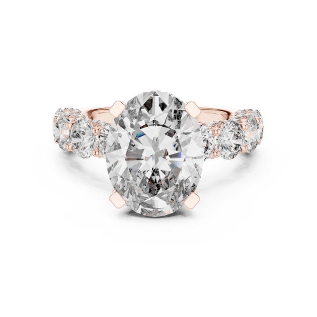 18K Rose Gold Diamond Engagement Ring featuring Floral Cluster style with Luxury finish for women - Perfect Bridal & Anniversary Gift - Top View
