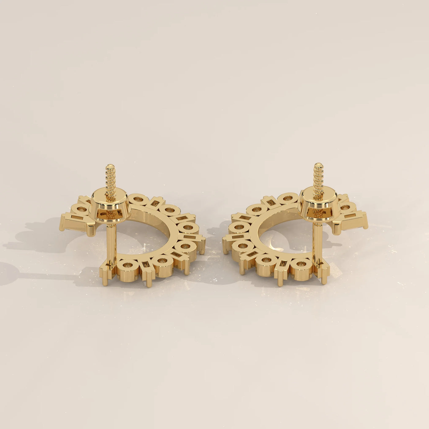 Side Profile: Round Diamond Hoop Earrings with Prong Setting in Yellow Gold – Lab Grown – Driona Jewels
