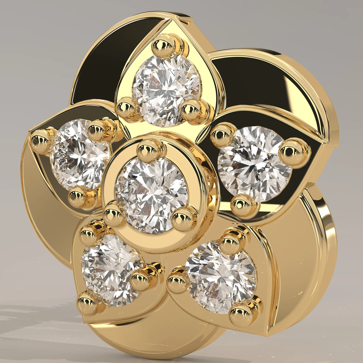 Stone Detail: Round Lab Grown Diamonds in Cluster Setting – Yellow Gold – Driona Jewels