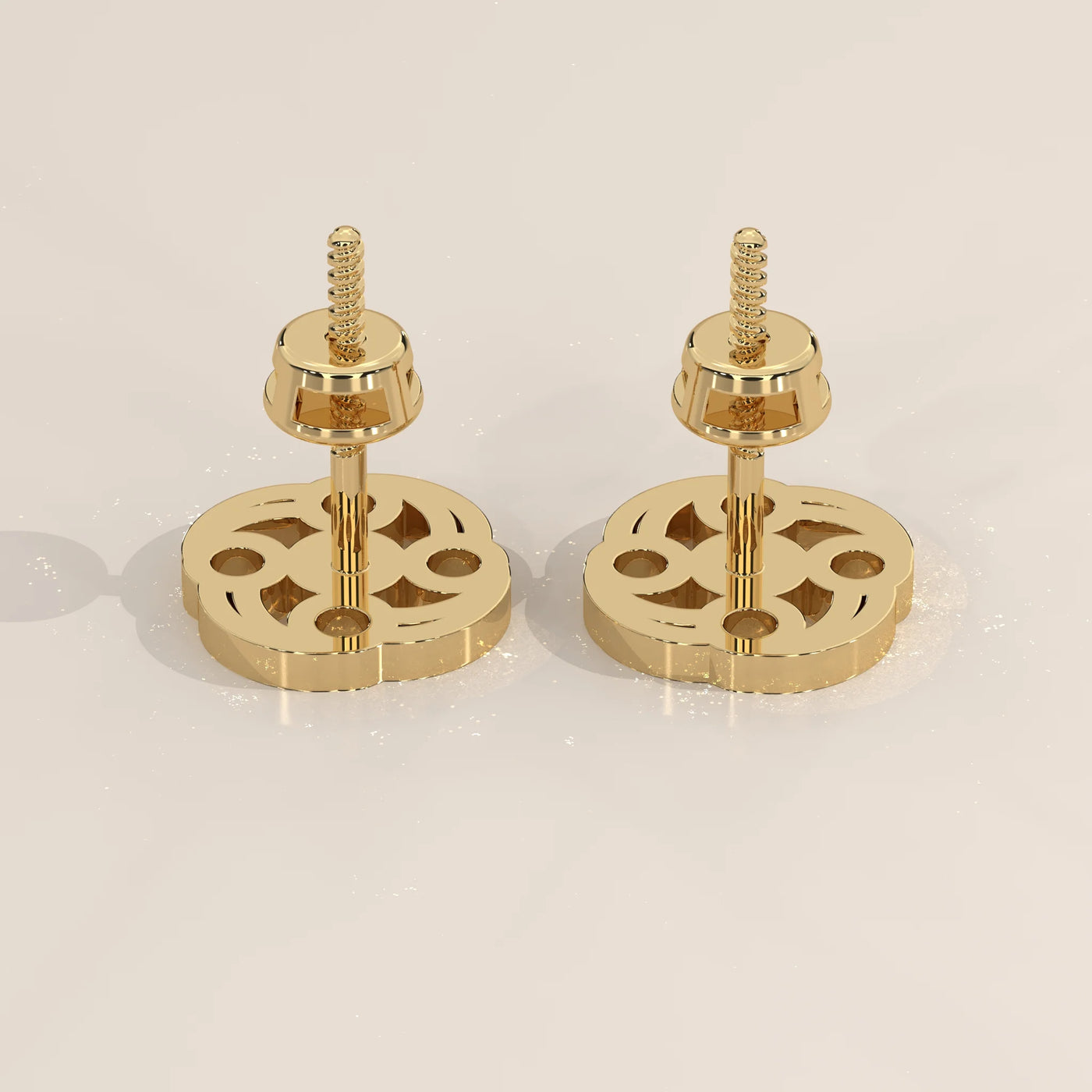 Side Profile: Round Diamond Stud Earrings with Cluster Setting in Yellow Gold – Lab Grown – Driona Jewels