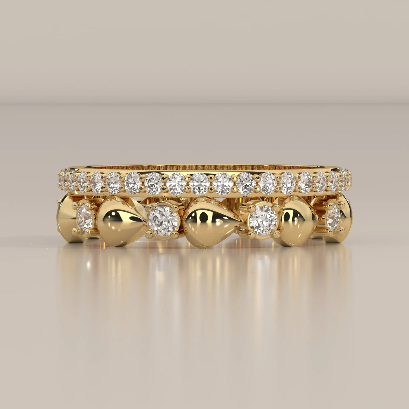 Side Profile: Round Diamond Eternity Ring with Eternity Setting in Yellow Gold – Lab Grown – Driona Jewels