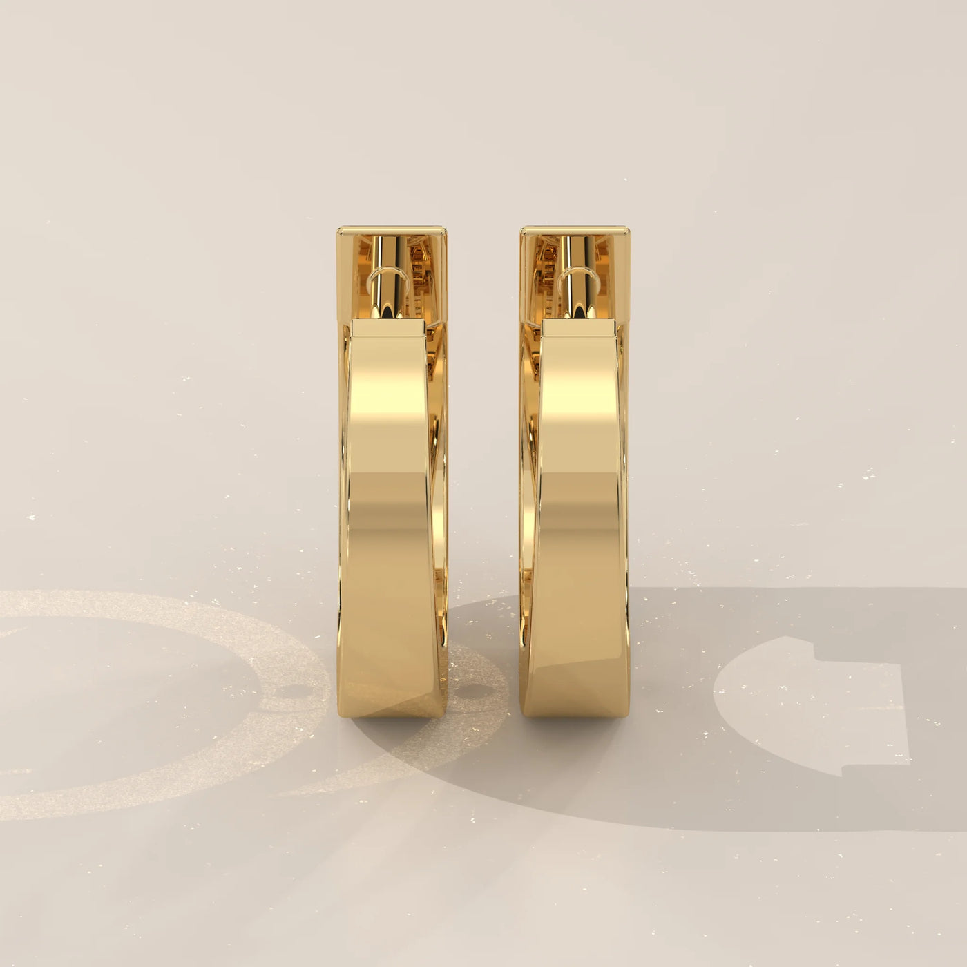 Back View: Round Diamond Hoop Earrings with Channel Setting in Yellow Gold – Lab Grown – Driona Jewels