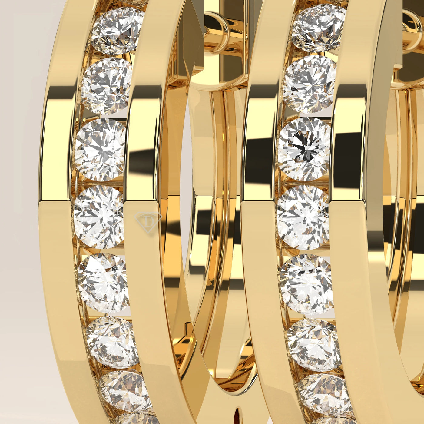 Stone Detail: Round Lab Grown Diamonds in Channel Setting – Yellow Gold – Driona Jewels
