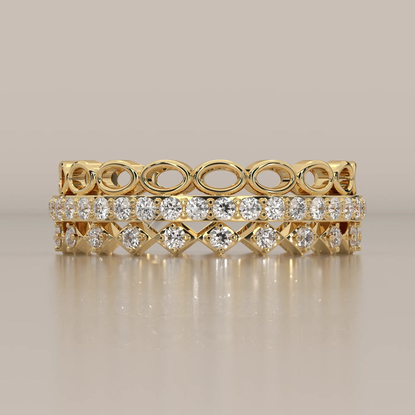 Side Profile: Round Diamond Eternity Band with Eternity Setting in Yellow Gold – Lab Grown – Driona Jewels