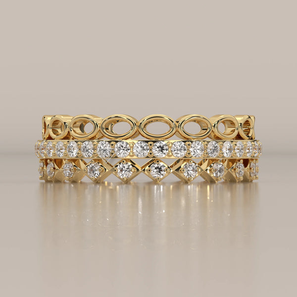 Side Profile: Round Diamond Eternity Band with Eternity Setting in Yellow Gold – Lab Grown – Driona Jewels
