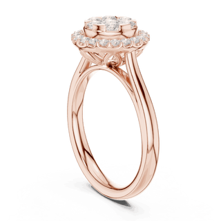 Round Diamond Halo Engagement Ring Rose Gold 18K | Lab Grown | Driona Jewels