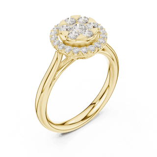Round Diamond Halo Engagement Ring Rose Gold 18K | Lab Grown | Driona Jewels