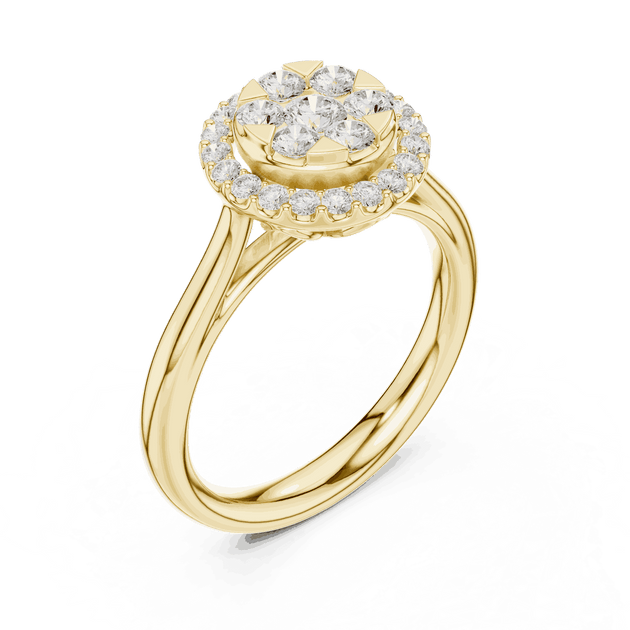 Round Diamond Halo Engagement Ring Rose Gold 18K | Lab Grown | Driona Jewels