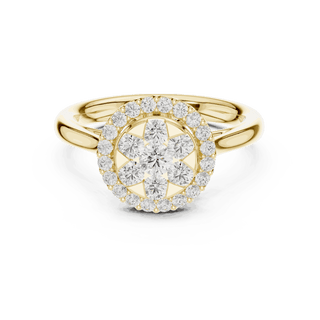 Round Diamond Halo Engagement Ring Rose Gold 18K | Lab Grown | Driona Jewels