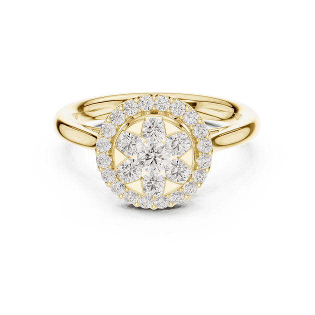 Round Diamond Halo Engagement Ring Rose Gold 18K | Lab Grown | Driona Jewels
