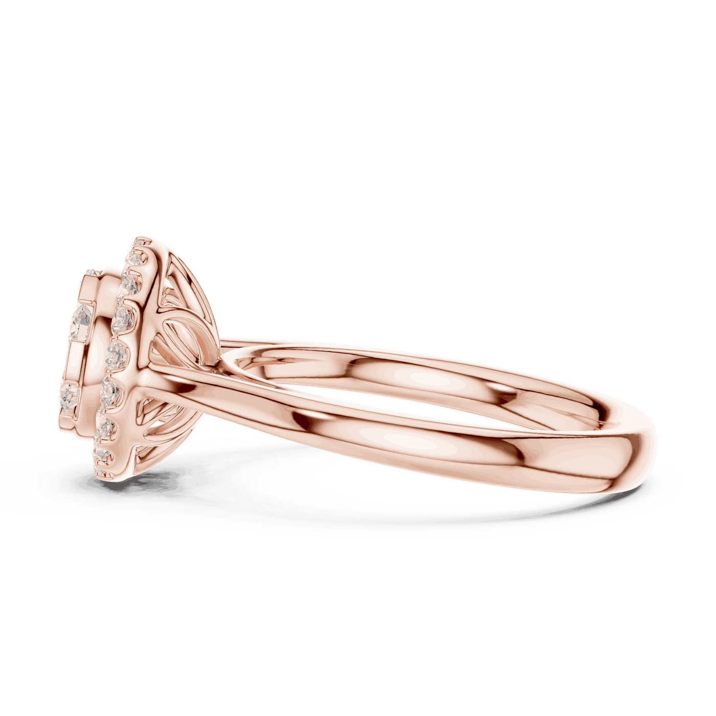 Round Diamond Halo Engagement Ring Rose Gold 18K | Lab Grown | Driona Jewels