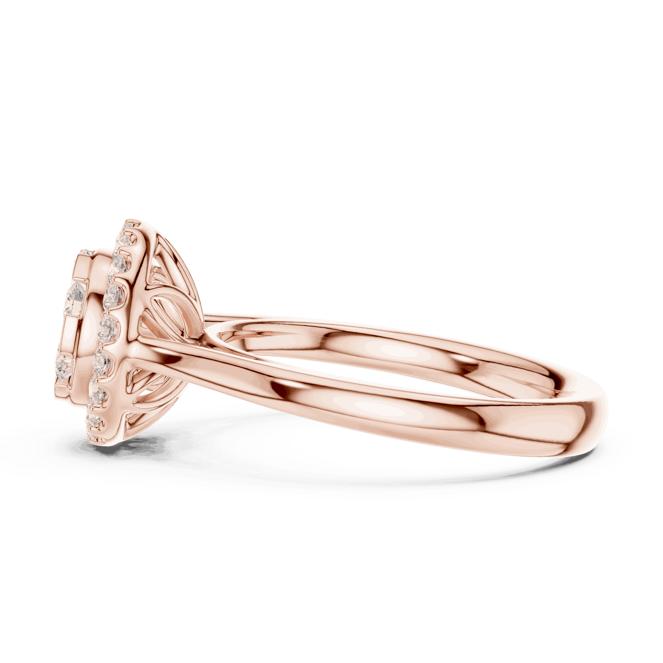 Round Diamond Halo Engagement Ring Rose Gold 18K | Lab Grown | Driona Jewels