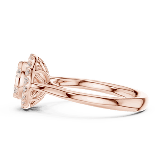 Round Diamond Halo Engagement Ring Rose Gold 18K | Lab Grown | Driona Jewels