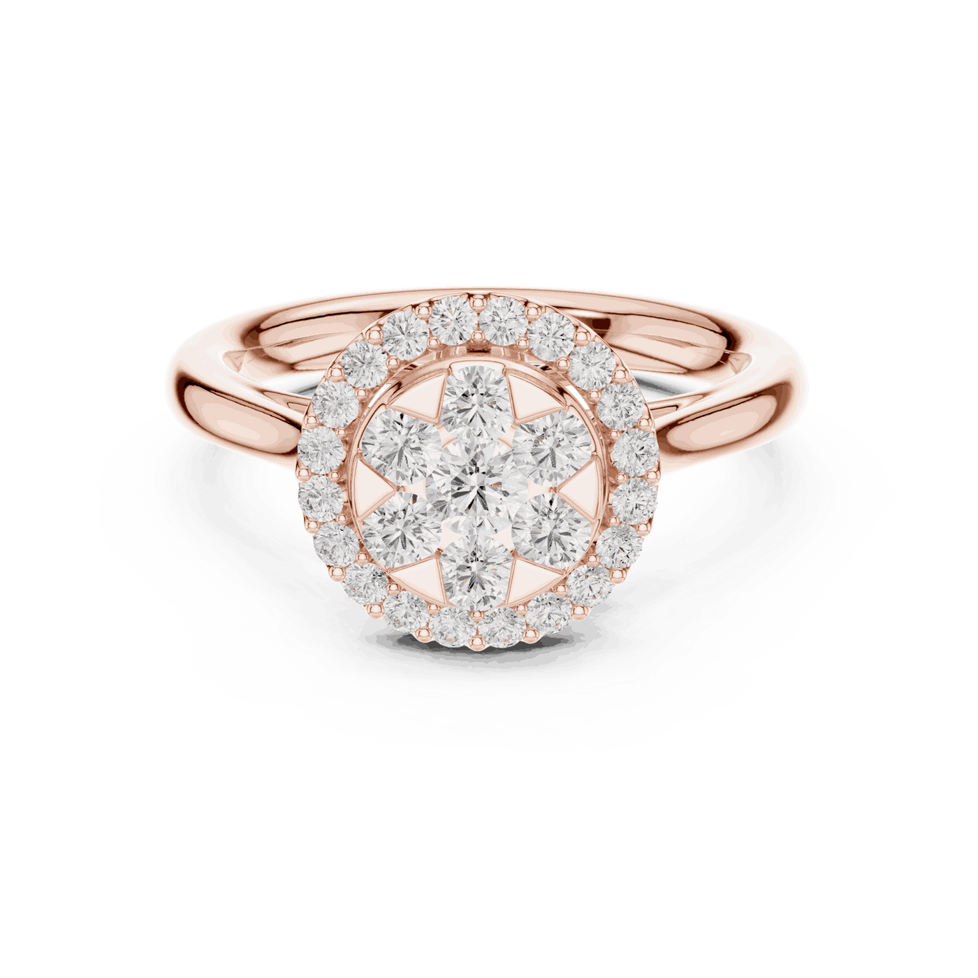 Round Diamond Halo Engagement Ring Rose Gold 18K | Lab Grown | Driona Jewels