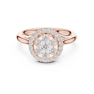 Round Diamond Halo Engagement Ring Rose Gold 18K | Lab Grown | Driona Jewels