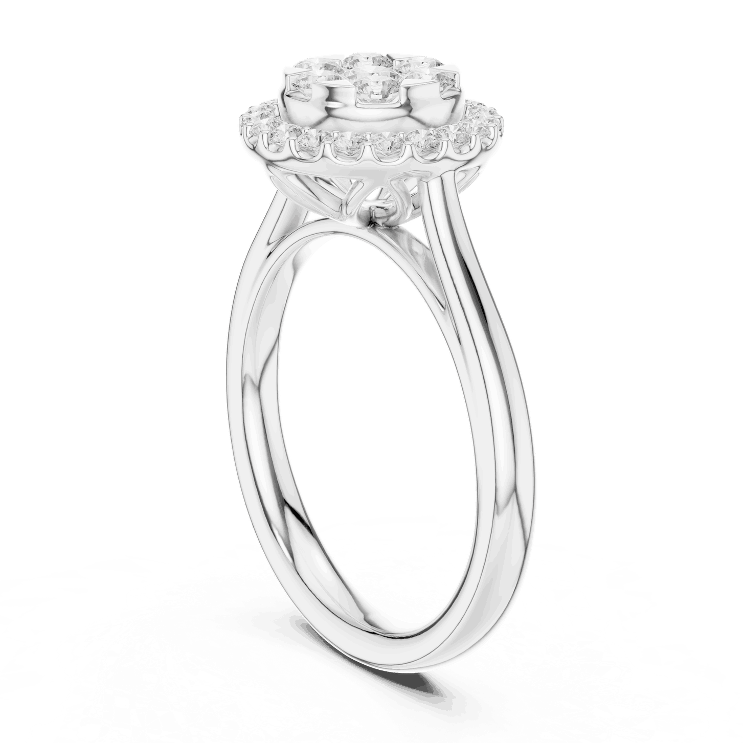Round Diamond Halo Engagement Ring Rose Gold 18K | Lab Grown | Driona Jewels