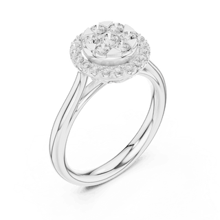 Round Diamond Halo Engagement Ring Rose Gold 18K | Lab Grown | Driona Jewels