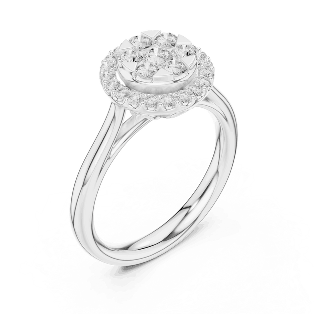 Round Diamond Halo Engagement Ring Rose Gold 18K | Lab Grown | Driona Jewels