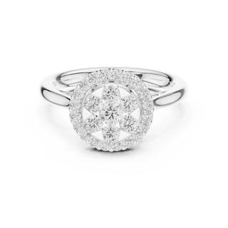 Round Diamond Halo Engagement Ring Rose Gold 18K | Lab Grown | Driona Jewels