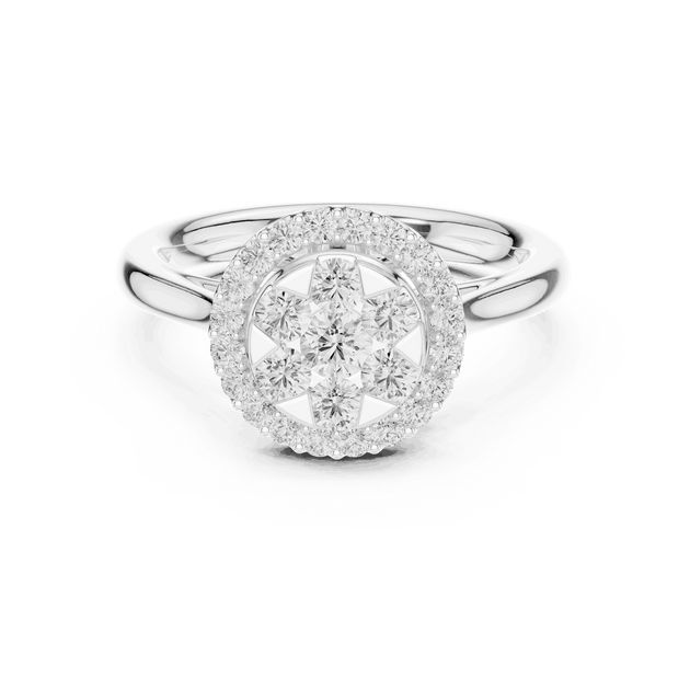 Round Diamond Halo Engagement Ring Rose Gold 18K | Lab Grown | Driona Jewels