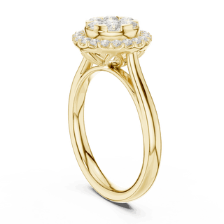 Round Diamond Halo Engagement Ring Rose Gold 18K | Lab Grown | Driona Jewels