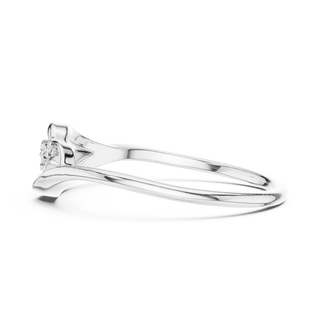 14K White Gold Diamond Ring featuring Leaf Swirl Bypass style with Polished finish for women - Perfect Gift for Her - Angled View 2