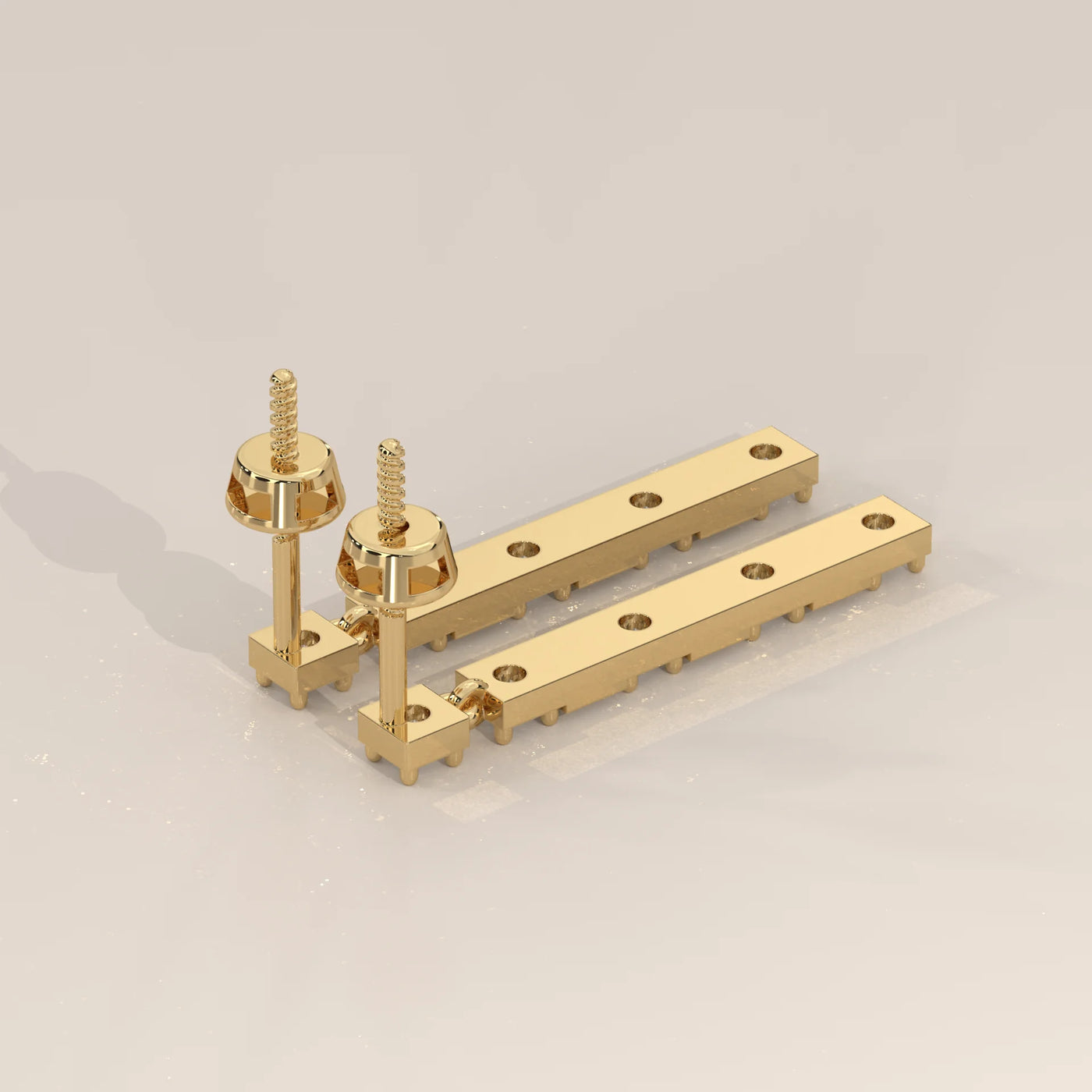 Angle View: Round Diamond Drop Earrings with Prong Setting in Yellow Gold – Lab Grown – Driona Jewels