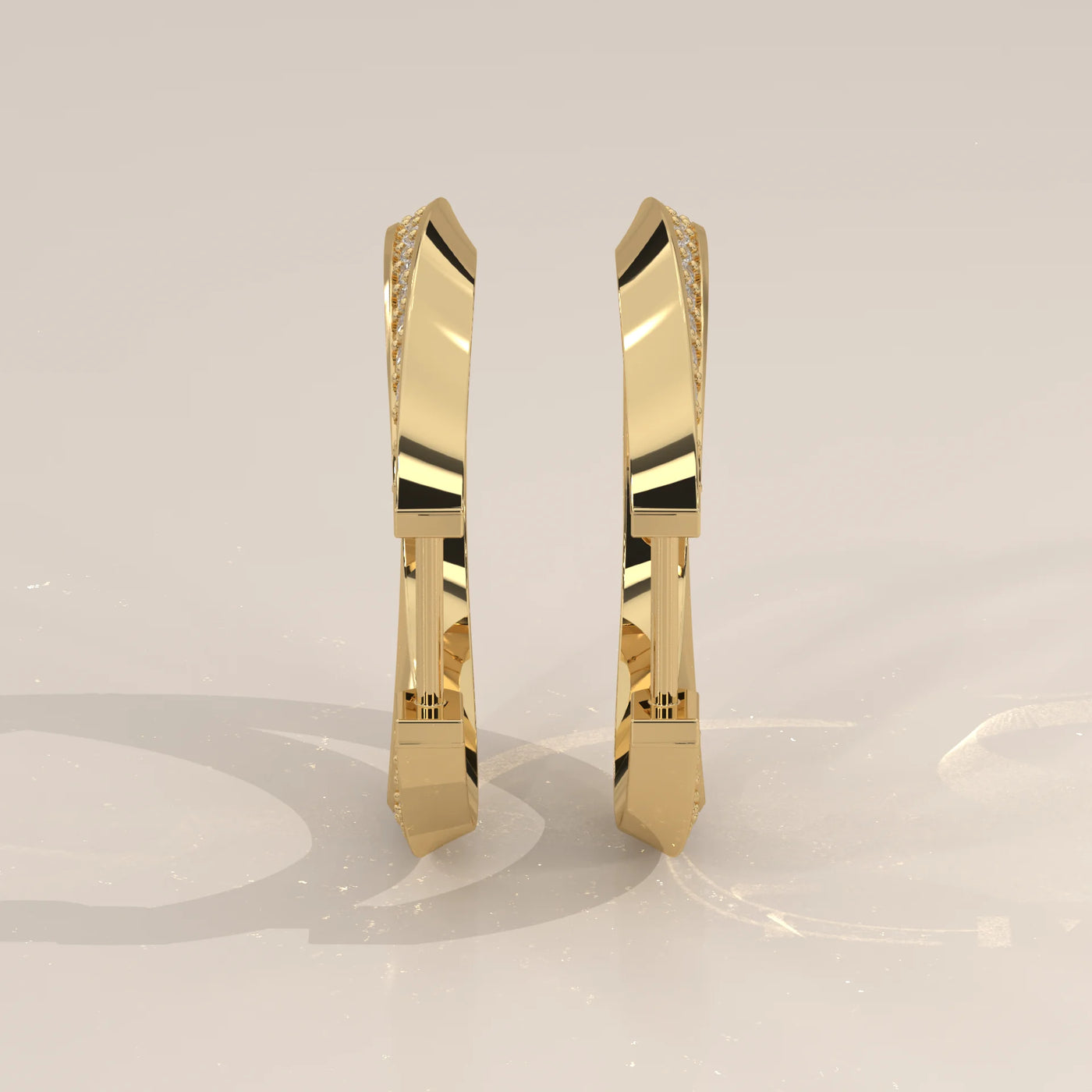 Side Profile: Round Diamond Hoop Earrings with Prong Setting in Yellow Gold – Lab Grown – Driona Jewels