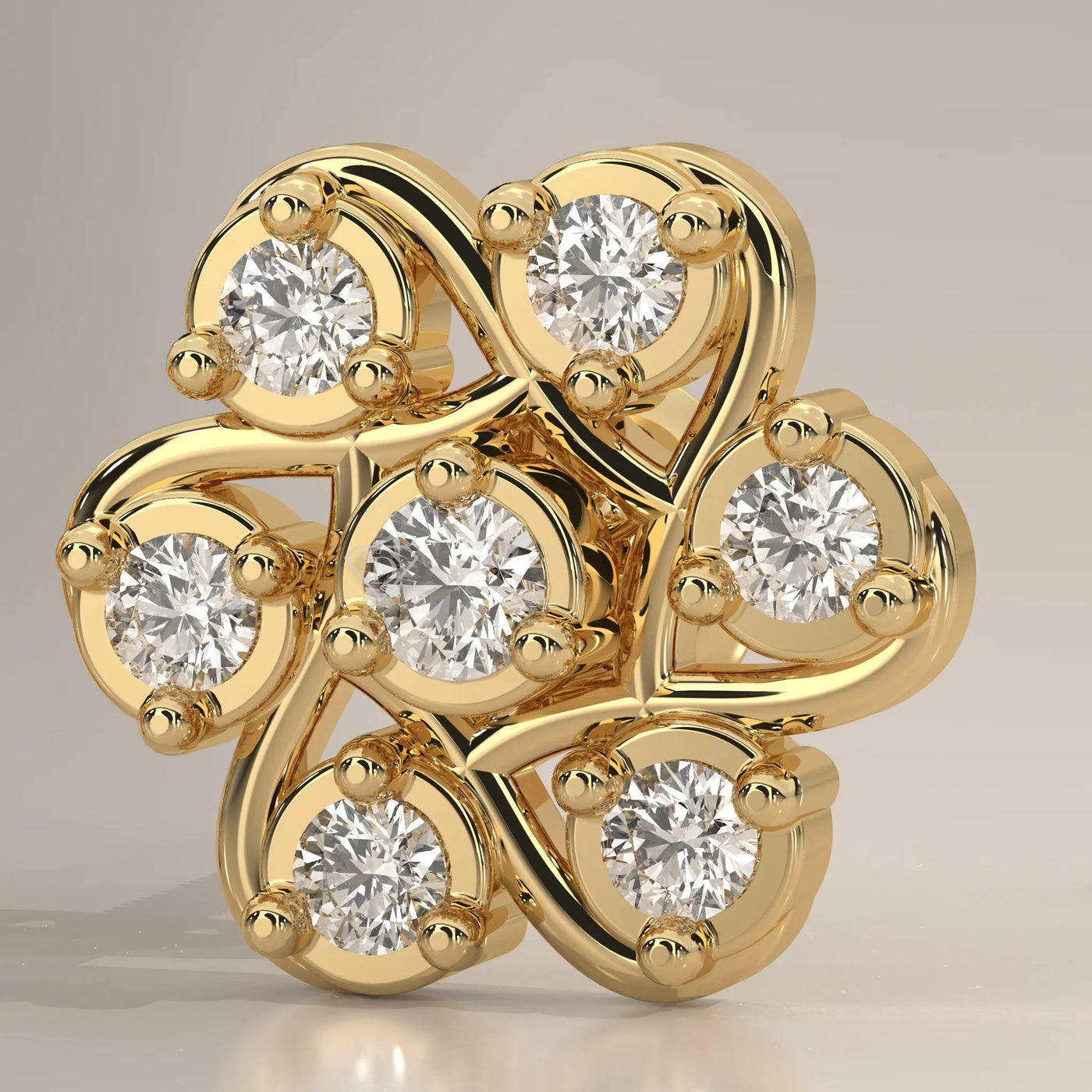 Stone Detail: Round Lab Grown Diamonds in Cluster Setting – Yellow Gold – Driona Jewels