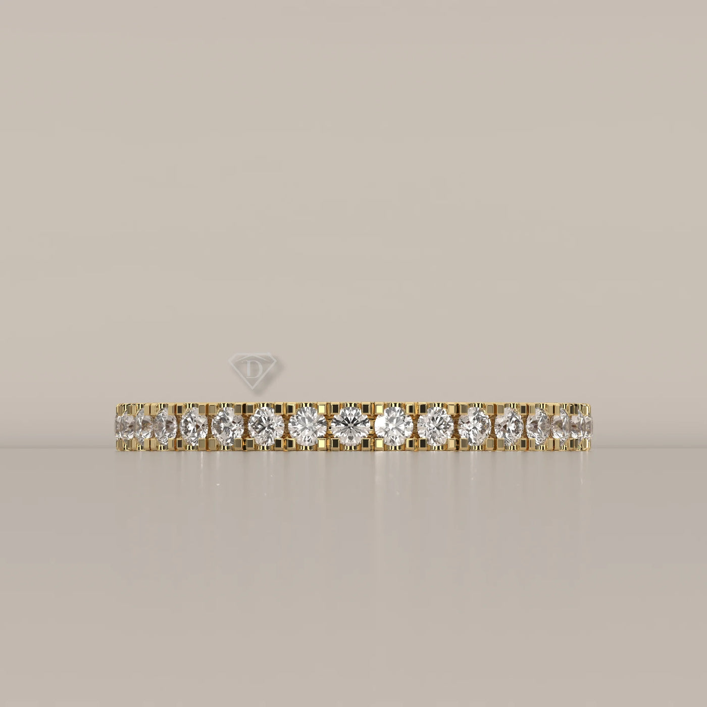 Side Profile: Round Diamond Eternity Band with Pavé Setting in Yellow Gold – Lab Grown – Driona Jewels