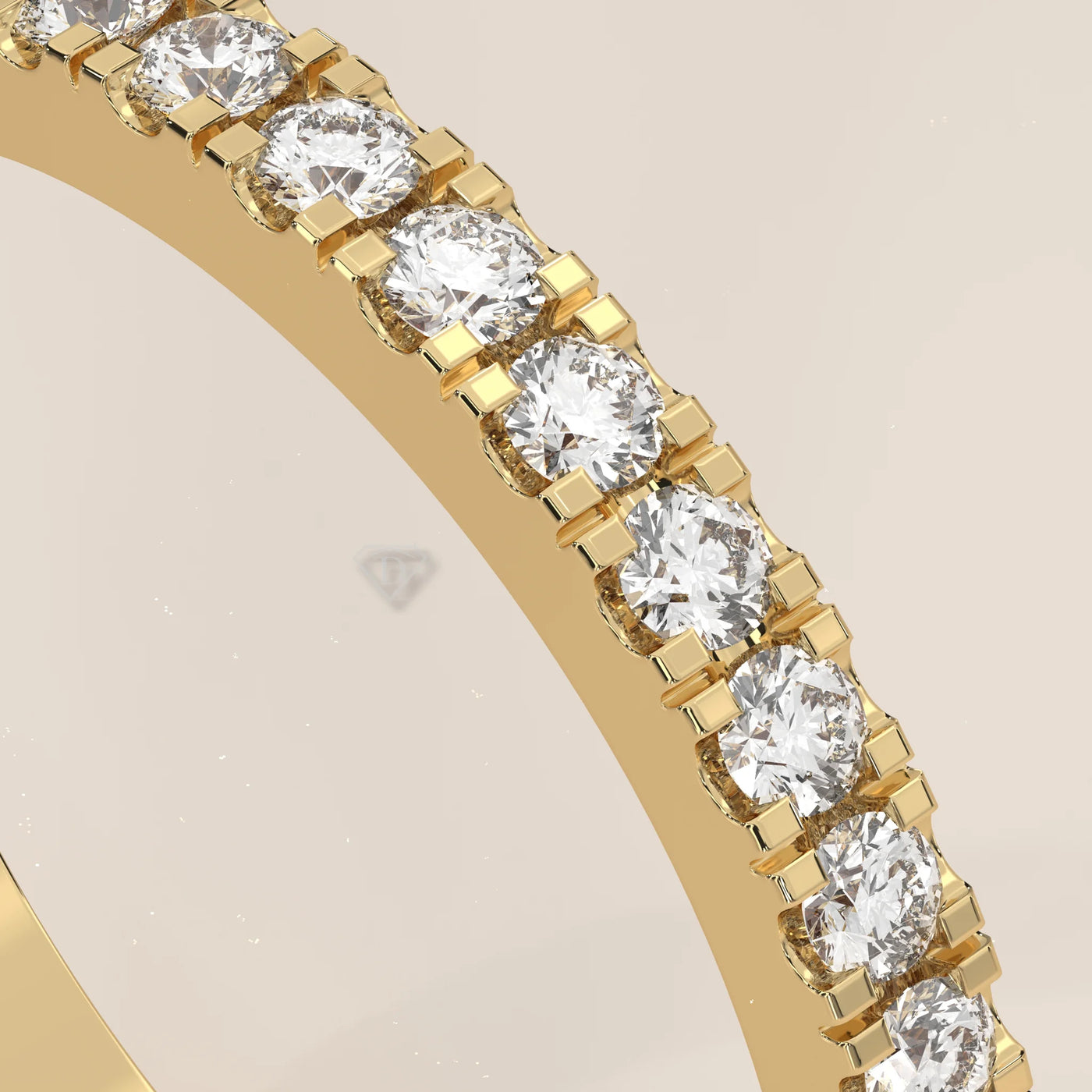 Stone Detail: Round Lab Grown Diamonds in Pavé Setting – Yellow Gold – Driona Jewels
