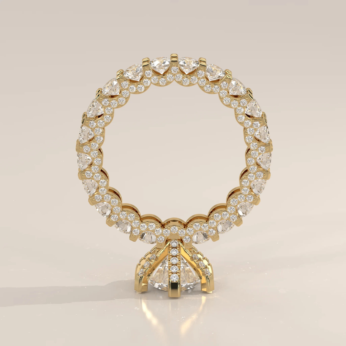 Front View: Round Diamond Ring with Solitaire Setting in Yellow Gold – Lab Grown – Driona Jewels