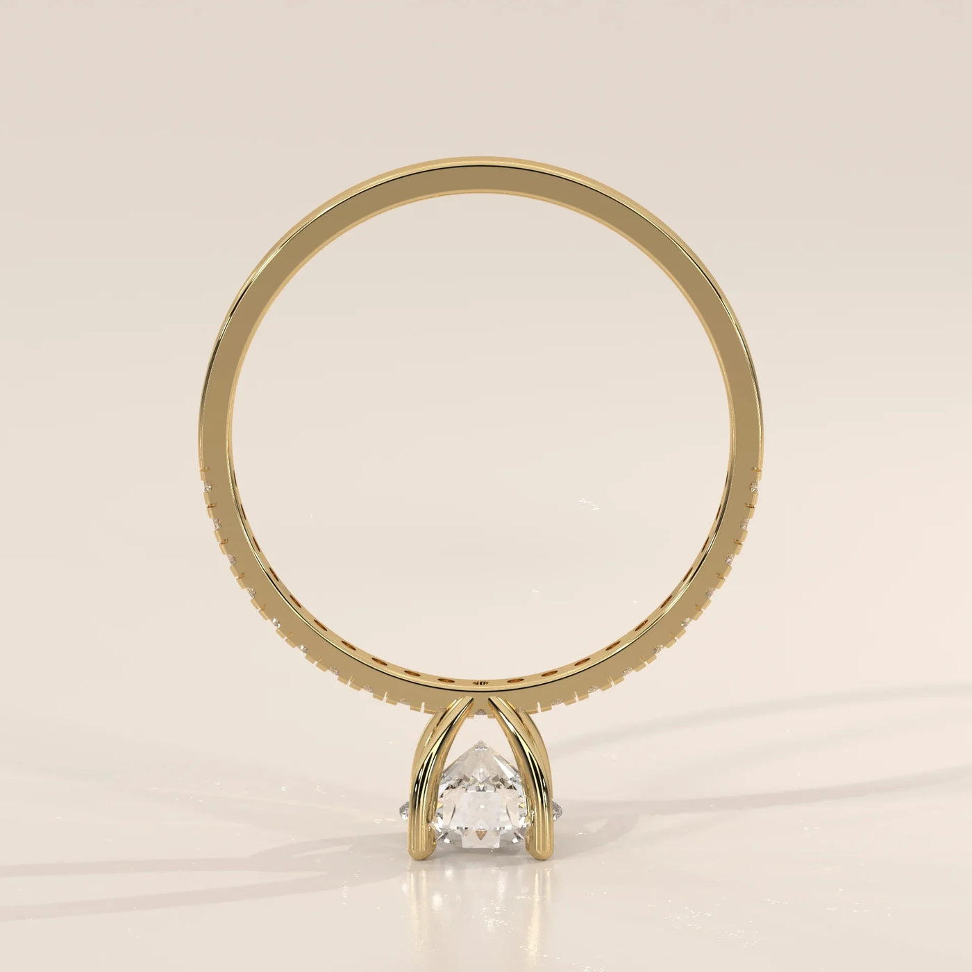 Side Profile: Round Diamond Ring with Solitaire Setting in Yellow Gold – Lab Grown – Driona Jewels