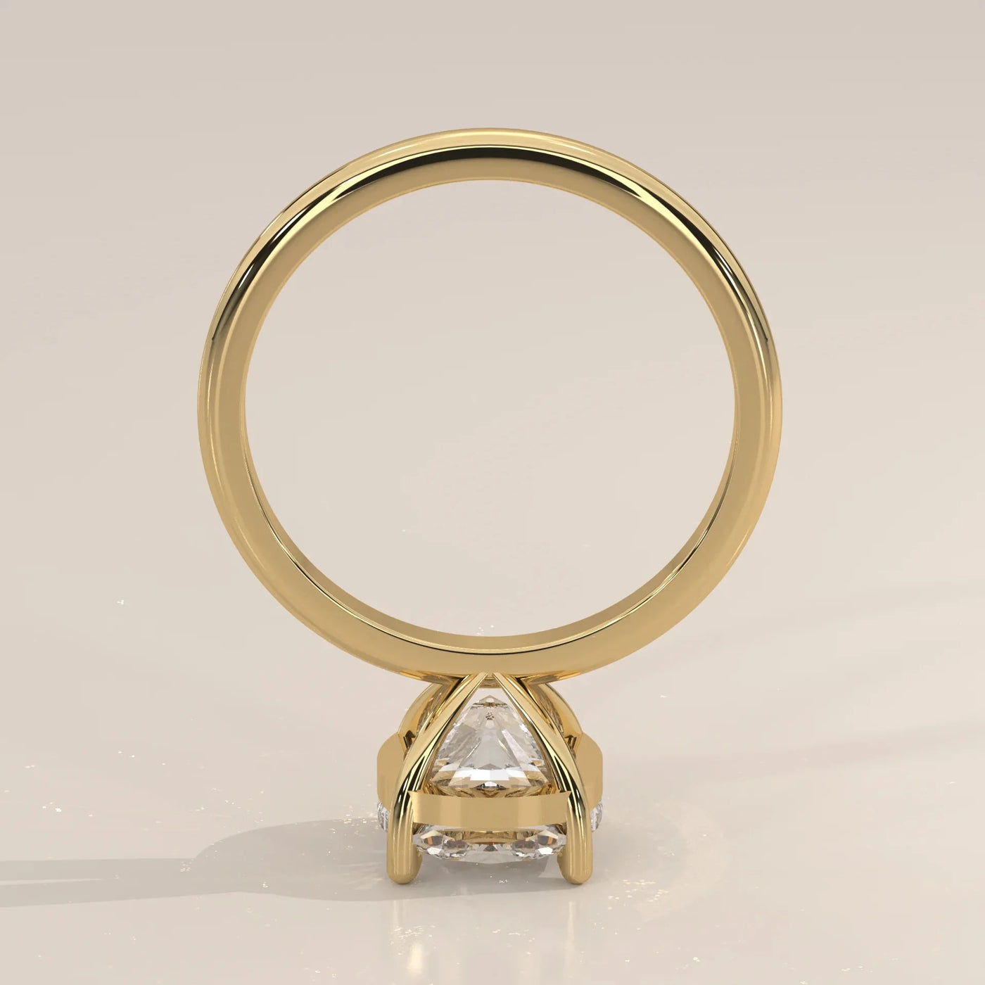 Side Profile: Cushion Diamond Ring with Solitaire Setting in Yellow Gold – Lab Grown – Driona Jewels