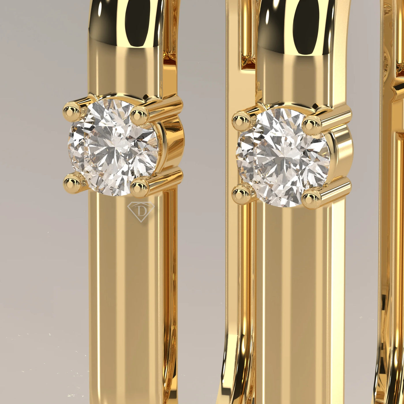 Stone Detail: Round Lab Grown Diamonds in Prong Setting – Yellow Gold – Driona Jewels