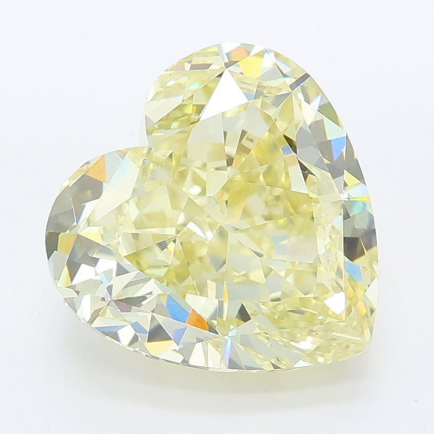 5.64 carat fancy intense yellow heart lab grown diamond VS1 clarity
