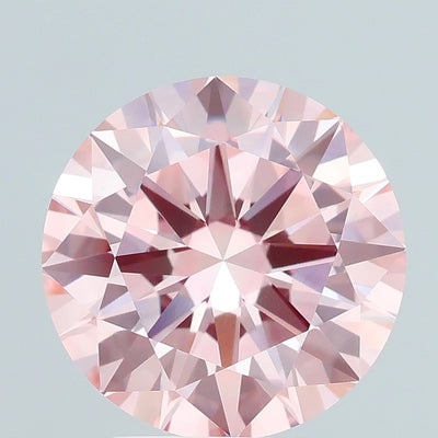 3.48 carat fancy intense brownish pink round lab grown diamond VS1 clarity