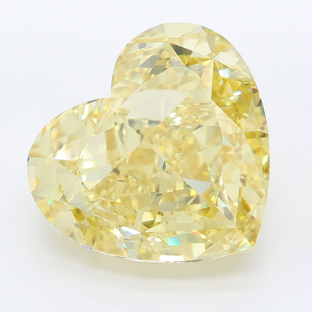 9.79 carat fancy intense yellow heart lab grown diamond VVS2 clarity