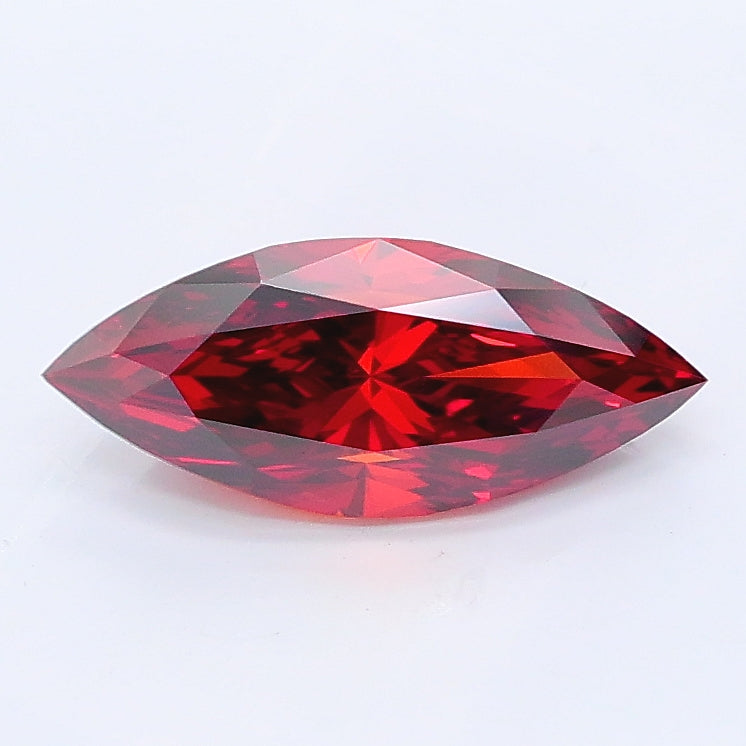 0.99 carat fancy deep orange marquise lab grown diamond VVS2 clarity