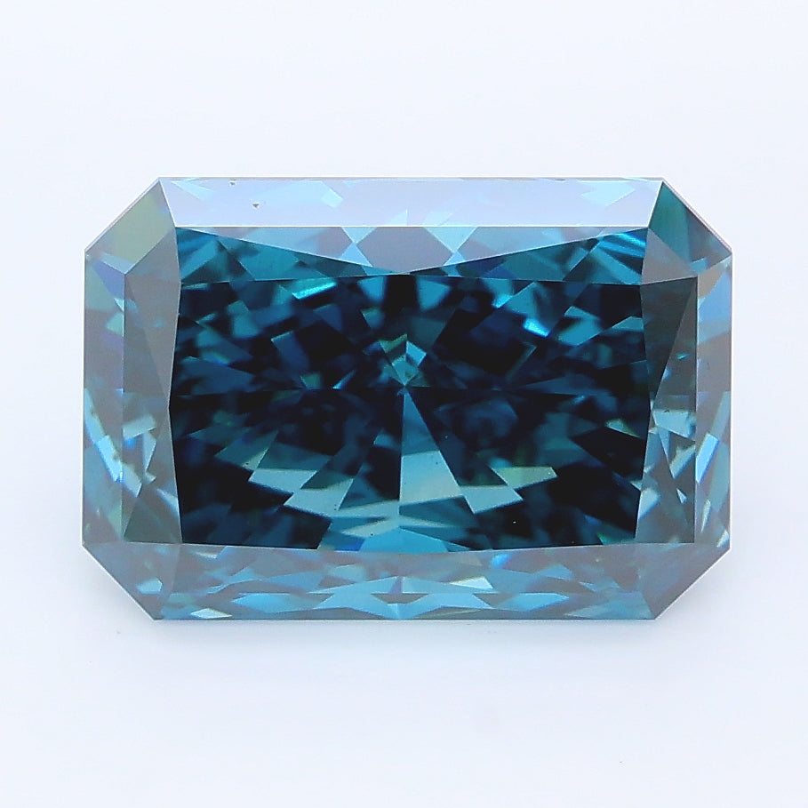 3.71 carat fancy deep blue radiant lab grown diamond VS1 clarity